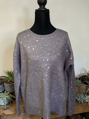 Maurices Silver Starry Sweater NWT Beautiful Heather Gray Sz M